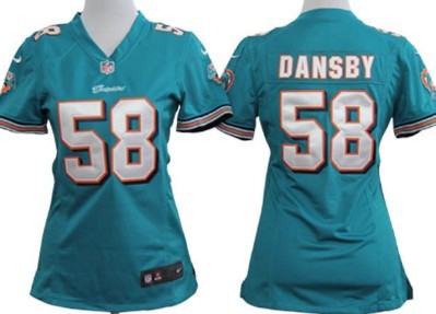 Miami Dolphins 58 Karlos Dansby Green Game Womens Team Nike Jerseys